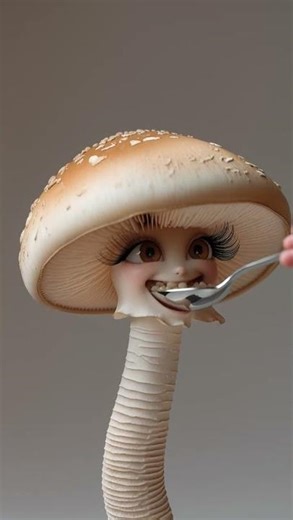 🍄 Mushroom Eats Its Own Pulp! | Cute & Funny AI Animation | Silly Reaction 😂✨