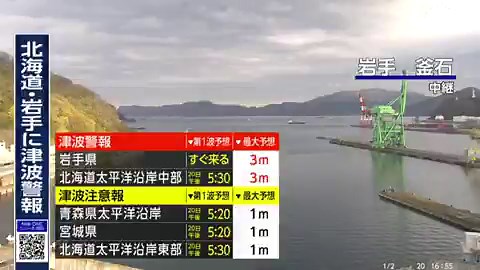 【津波警報のお知らせ】岩手県、北海道太平洋沿岸中部地域に津波警報が発表されました。沿岸部や川沿いにいる方は、ただちに高台や避難ビルなどの安全な場所へ避難してください。また、停電に備えて、お持ちのポータブル電源の充電状況も念のためご確認ください。#ブルーティ