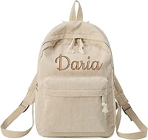 Personalized Embroidered Backpack (beige)