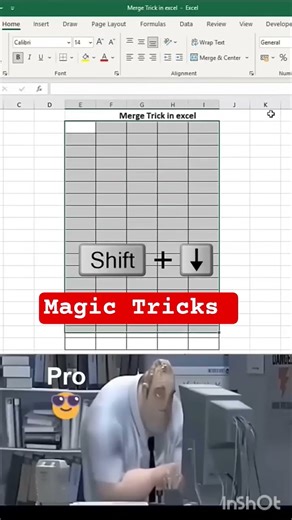 Magic Tricks Merge Across Shortcut keys #excel #ytshorts #exceltips