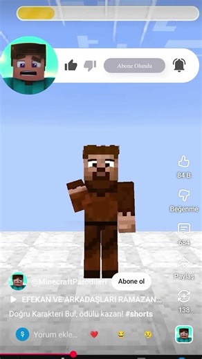 #minecraftparody #ytdayibenionecikarnolur #keşfet #comedy