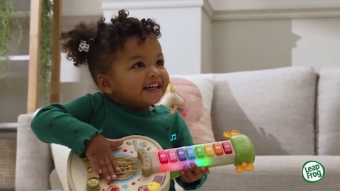 LeapFrog Strum & Count Wooden Guitar Plastic, FSC-Certified Wood Baby and Toddler Toys