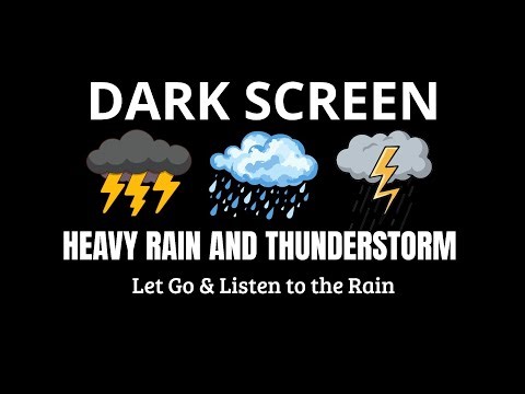 Dark Thunderstorm Rain | BLACK SCREEN | Non-Stop Deep Night Ambience