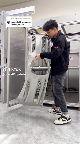 3D Printing a Bugatti Chiron Car Bumper with Dowell Printer