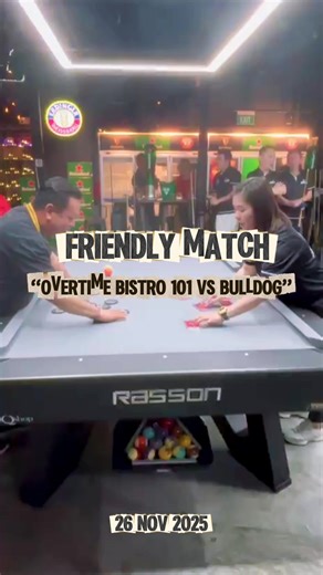 Friendly clash on our home ground last night — Overtime Bistro 101 vs Bulldog. Good spirits, tight shots, and solid sportsmanship… and we defended our turf with the win. 🏆🎱 #OvertimeBistro101 #PoolNight #SGPubs #GoodVibesOnly #8Ball