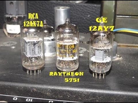 GE 12AY7 vs RAYTHEON 5751 vs RCA 12AX7A preamp tube comparison shootout