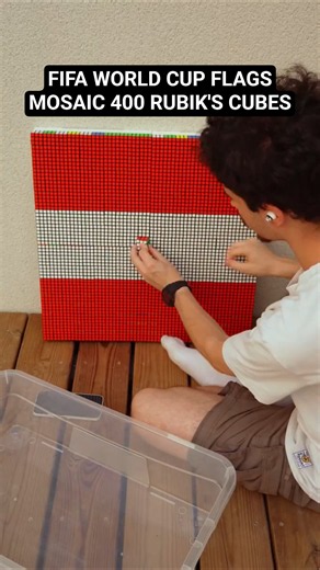 🇦🇹 World Cup Flags with 400 Rubik's Cubes! #mosaic #rubikscube #austria