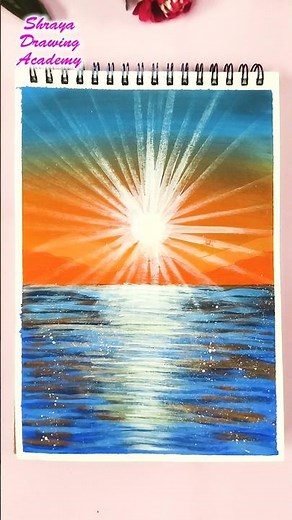 Beautiful Sunrise on River | Sunrise Painting for Beginners | Easy Acrylic Painting Ideas