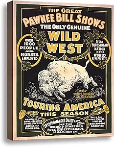 Western Cowboy Wall Decor, highland cow Room Decor for Bedroom - Wild West Wall Art Prints, bison Pictures Wall Posters, Antique Cowboy Decor for Home, Vintage Poster for Living Room 12x15in bison