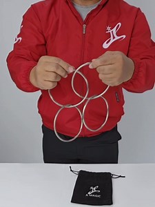 Metal Chinese Magic Linking Rings – Classic Illusion Set 4 Rings Magic Trick