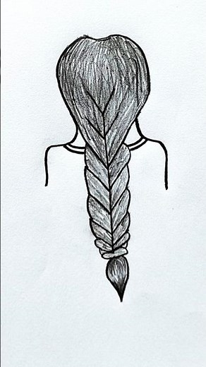 How to Draw a Braid ♡ | Braid Drawing Easy | #shorts #youtubeshorts #drawing #art #braids