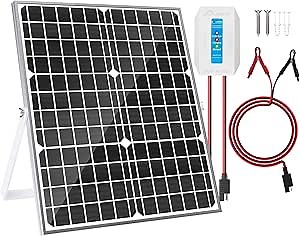 SOLPERK 30W Monocrystalline 12V Solar Panel + 8A Charge Controller + Bracket for RV, Camper, Vehicle, Caravan, Boat, Motorcycle