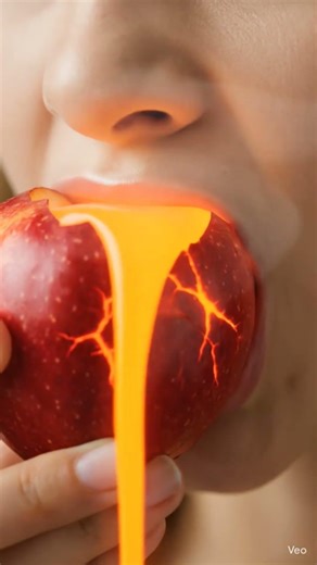 girl eating apple of lava #asmr #shortvideo #stisfyingvideo #trend #trending