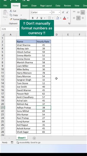 Formatting Numbers as Currency 💲 #exceltips #exceltricks #exceltutorial #explore | computernotion