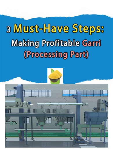 This is a video shows the processing part of garri processing line, in which cassava tubers are turned into garri through grinding, pressing, fermentation, and frying. http://www.cassavaprocessing.com WhatsApp/Phone: 86 135 2661 5783 Email:market@doinggroup.com #cassavaprocessing #business #GhanaBusiness #ghanacassava #agricultureghana | Doing Holdings - Henan Jinrui Food Engineering Co., Ltd