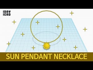 [1DAY_1CAD] SUN PENDANT NECKLACE (Tinkercad : know-how / style / education) [STL data download]