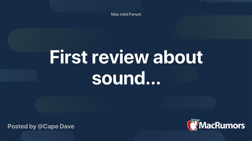 First review about sound... fan noise