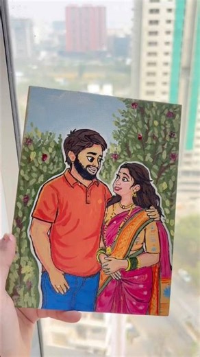 Turning Their Love Into a Painting ❤️🎨 #shorts #art #artist #ytshorts #trending #acrylicpainting