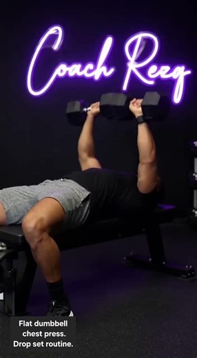 ✅️Dumbbell bench press as drop set routine which advanced, hard-core technique for Hypertrophy..