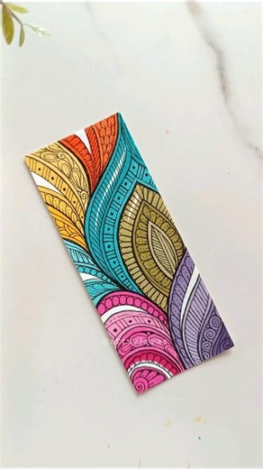 Satisfying Zentangle Bookmark 💗✨ #artsyjayas #oddlysatisfying #shorts