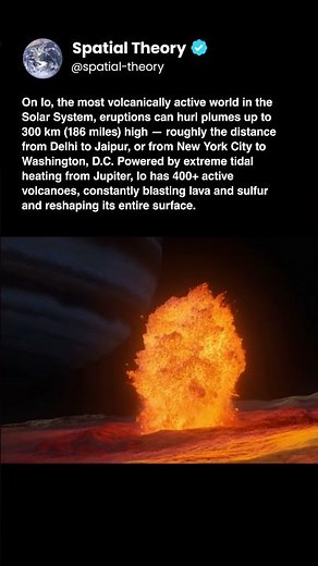 Io has volcanoes that shoot plumes 300 km high
