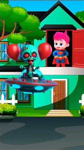 Alien Surprise! Cute Baby Cartoon Meets UFO – Funny Animation for Kids