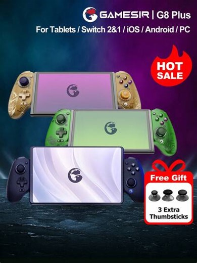 GameSir G8 Plus Mobile Gaming Controller, Tablet Game Controller Compatible With Switch, Switch 2, Android, IOS, Steam PC, Fits Devices 120-215mm, Hall Effect Joystick And Analog Triggers, 6-Axis Gyroscope, Asymmetric Vibration Motor, 1000mAh Battery | SHEIN