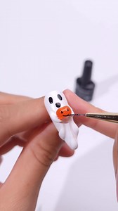 1.7M views · 29K reactions | Halloween nails just got CUTER! This ghost-with-pumpkin design is too adorable to resist. With VENALISA gel polish, you'll get vibrant, long-lasting colors that are perfect for Halloween. Super easy tutorial, even beginners can nail it! #NailTutorial #HalloweenNails#Ghostnails#NailArt#Venalisa #fyp | Venalisa | Facebook
