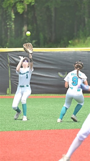 Left Fielder Takes Charge and Ends the Inning! #softball