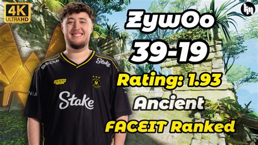 ZywOo (39-19) 天梯和rewen双排 (远古遗迹) 2026.03.15 #cs2 #zywoo #pov