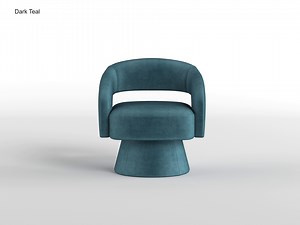 Lazzara Laurie Orange Velvet Upholstery Swivel Arm Chair 1003RNG-1