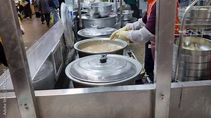 traditional korean food made at market