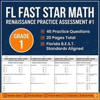 FL FAST RENAISSANCE Star Math Practice Assessment #1 | Grade 1 -Test Prep