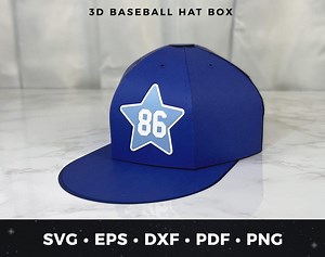 Baseball Cap Gift Box SVG, 3D Baseball Hat Box Pdf, DIY Coach Gift Box, Paper Baseball Hat Box, DIY Sports Gift, Softball Box, Team Gift - Etsy