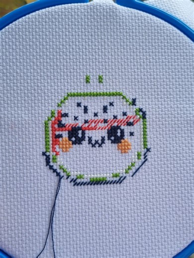 This watermelon slice cross stitch pattern, makes the perfect scissor fob. Grab the free chart from my site.