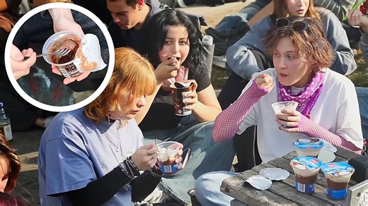 Bizarre trend? Over 1,000 people meet up to eat pudding with forks