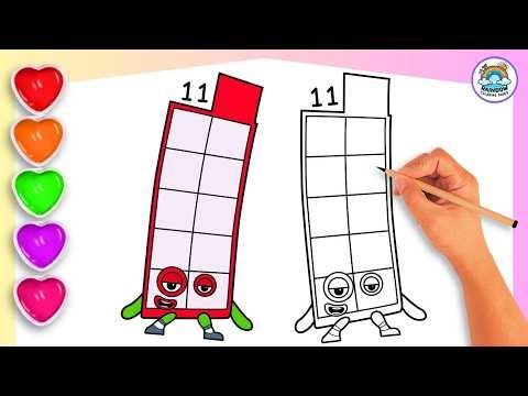 How To Draw Numberblock 11 Coloring🌈 - Learn to draw Numberblock 11 Coloring for kids