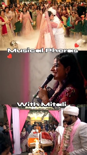 Mitali Kurseja on Instagram: "Live Musical Pheras With Mitali Kurseja❤️✨ Performed live #musicalpheras for the most beautiful couple🥹🧿 #livesinging #liveband #musical #musicalphera #singer #beautifulcouple❤️ #shaadi #shaadiseason #musicalphere #liveshow #sangeet #shaadivibes #pheras #sharereel #weddingband #ɪɴᴅɪᴀɴᴡᴇᴅᴅɪɴɢ #mitali #brides #groom #instagood"