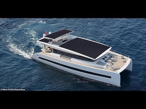 (The Silent 80) super yacht powered by solar power and cruises in pure silence
