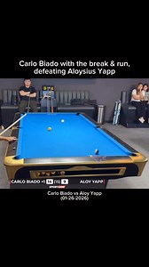Carlo Biado with the break-and-run, defeating Aloysius Yapp with a score of 15–9 Ten Balls Race to 15 (01-26-2026) | CueTok by Cire