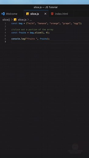 JS slice() Method: What and When to use this method? #javascript #slice #tutorial #tagalog | Programmer Thoughts