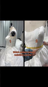 The popular basque waistline pattern designs. Which design wedding dress u like ? Message me !