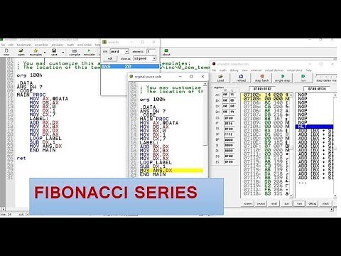 FIBONACCI SERIES IN ASSEMBLY LANGUAGE 8086