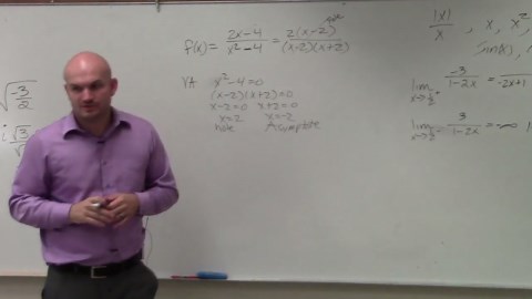 How to identify the vertical and horizontal asymptotes with holes