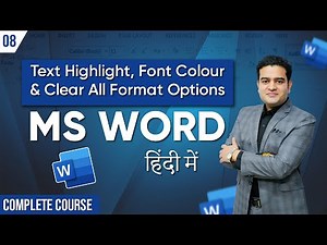 How to change Text Highlight, Font Colour and Clear All Format Options in MS Word | #mswordcourse