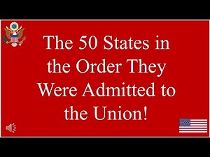 The 50 States Shown in the Order Each Joined the Union, with the Star Spangled Banner Playing