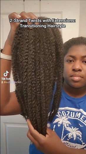 ✨️2-Strand Twists with Extensions: Transitioning Hairstyle✨️ #transitioningtonatural