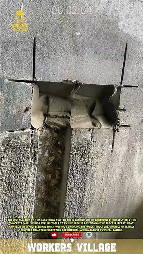 *"Embedded Electrical Switch Box Installation with Precision Finishing"* #workersvillage #innovation