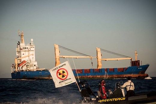Over the last 24 hours, we’ve been tracking a shipment of high level nuclear waste beng transported from Europe to Australia, on a ship which the US Government refuses to use due to it's appalling safety record. Read more >> http://grnpc.org/IgS0b | Greenpeace International