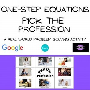 One Step Equations | Pick the Profession |  Math in the Real World Activity